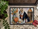 English Bulldog Fall Kitchen Pumpkins Doormat Front Door Mat Indoor Outdoor Rugs for Entryway, Non Slip Washable Low Pile, 24H X 36W