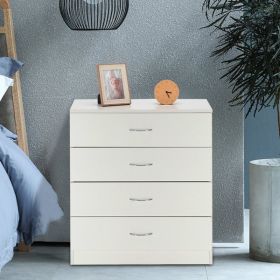 MDF Wood Simple 4-Drawer Dresser White