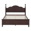 3-Pieces Bedroom Sets,Full Size Wood Platform Bed and Two Nightstands-Dark Walnut