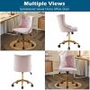 Lift wheel five-star foot back pull point flannelette light pink gold feet indoor leisure chair simple Nordic style