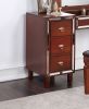 Traditional Formal Cherry Color Vanity Set w Stool Storage Drawers 1pc Bedroom Furniture Set Tufted Seat Stool