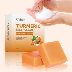 Sefralls Handmade Turmeric Soap Plant Extract Skin Care Removes Mites Cleanses Cuticle Dirt Facial Cleansing Shower