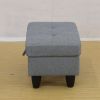 Grey Linen Living Room Sofa Ottoman