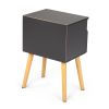 Set of 2 Modern Nightstand, Bedroom Endtable with Drawer, Shelf, Bedside Furniture for Living Room,